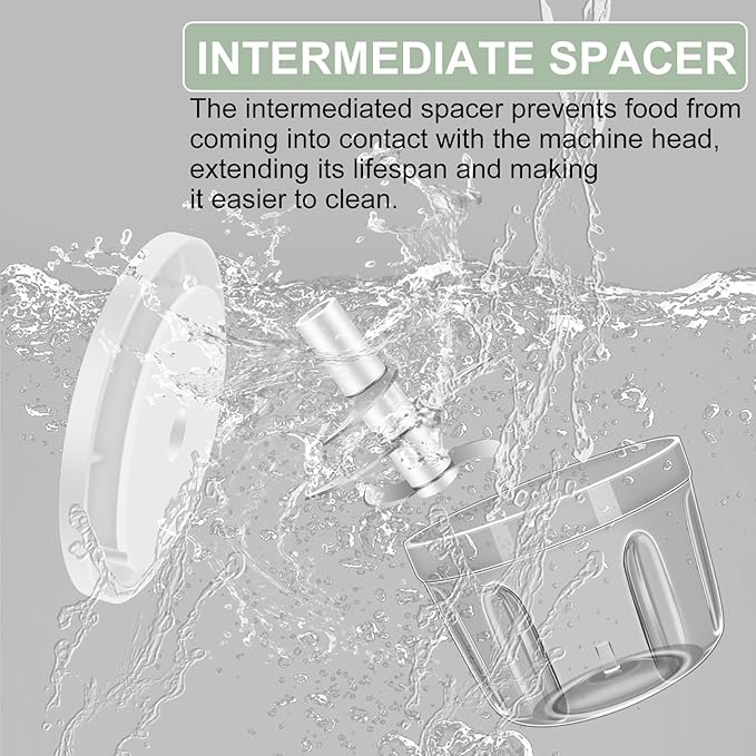 400ML Electric Garlic Chopper, 6 Blades Garlic Grinder Mini Vegetable Chopper, USB Portable Veggie Chopper, Onion Mincer, Food Processor for Ginger, Chili, Fruit, Meat