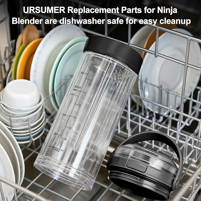 Lid Accessories Compatible with Ninja Blast- Replacement Lid for Ninja Blast Portable Blender 18oz Blending Vessel, Leakproof Sip Seal Spout Lid, Dishwasher Safe & Portable,Black