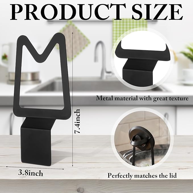 3 Pcs Slow Cooker Lid Holder Stainless Steel Stand Rack Hand Free Pot Lid Organizer, Stable and Non-Slip Design, Easy to Use & Space Saving, Fits Most Slow Cookers, Keeps Countertop Tidy