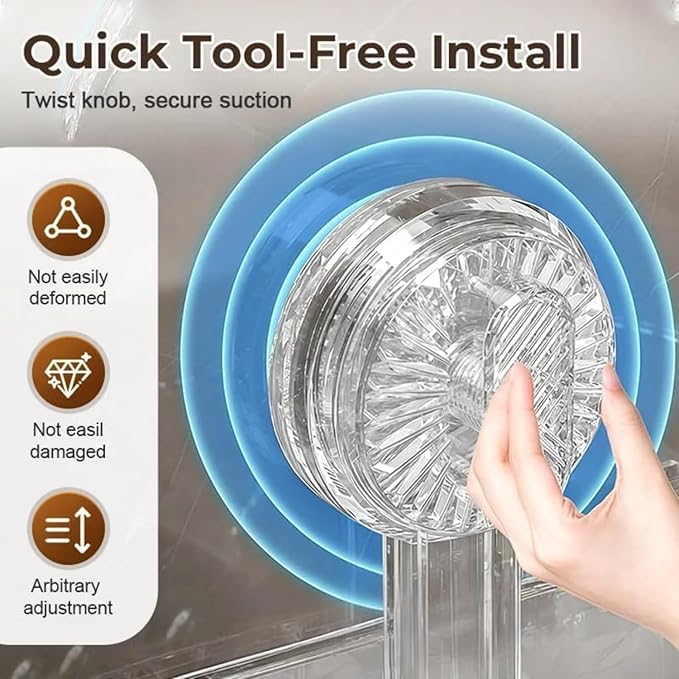 Universal Removable Faucet Storage Rack,Removable Faucet Storage Rack Installs,Bathroom Sink Shelf Over, No Drilling Required, Residual Water Automatically Drains Away (White)
