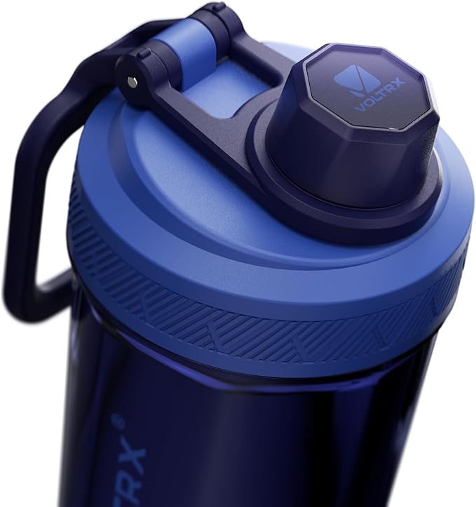 VOLTRX Shaker Bottle, Gallium USB C Rechargeable Electric Protein Shake Mixer, Shaker Cups for Protein Shakes and Meal Replacement Shakes, BPA Free, Made with Tritan, Midnight Blue, 20oz