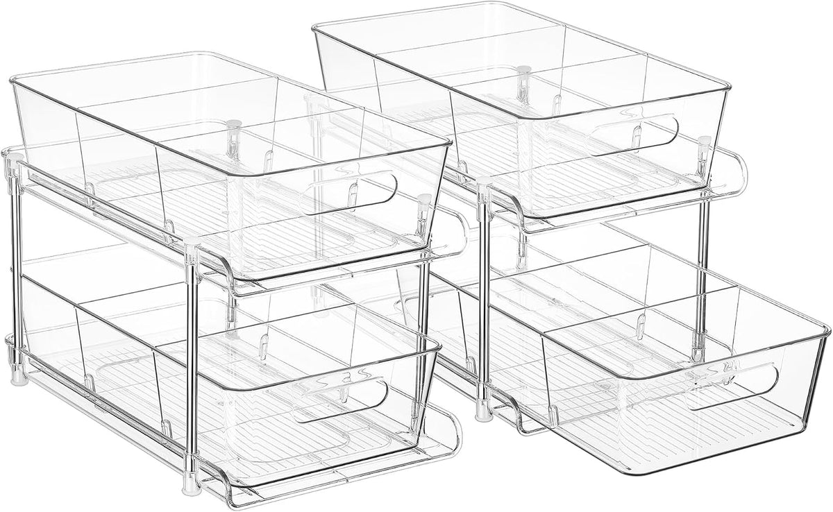 2 Pack Larger Pull Out Bathroom Under Sink Organizer (M-Standard)
