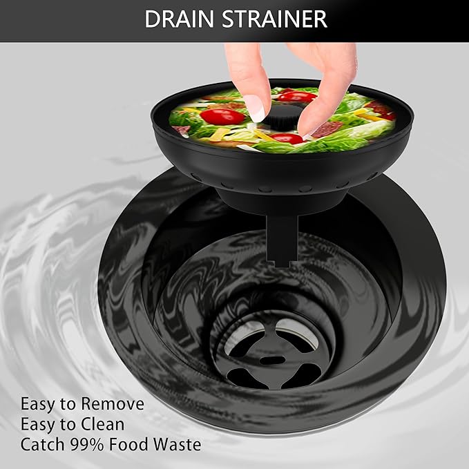 Kitchen Sink Drain Bronze 3-1/2 Inch Stainless Steel Kitchen Drain Strainer Assembly Kit with Strainer Basket and Drain Stopper for Standard Sink Drains Oil Rubbed Bronze