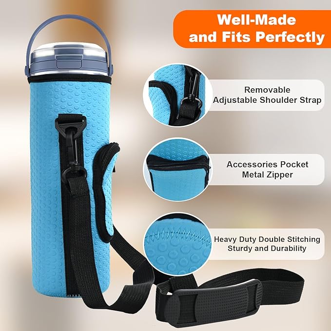 Storage Bag for Ninja Portable Blender Dust Cover Sleeve with Adjustable Shoulder for Ninja BC151NV/BC51NV/BC151BK/BC151CR/BC151EM/ BC151PR/BC151WH/BC155PS Blast Portable Blender (Blue)