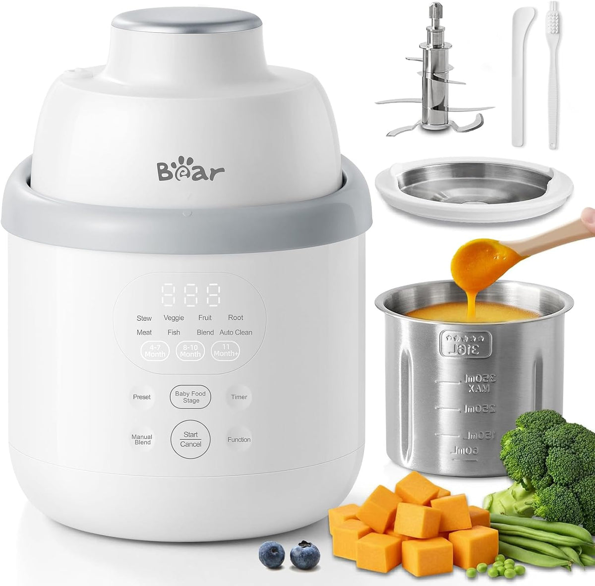 Stainless Steel Baby Food Maker Processor, NutriEase 3-Stage Texture