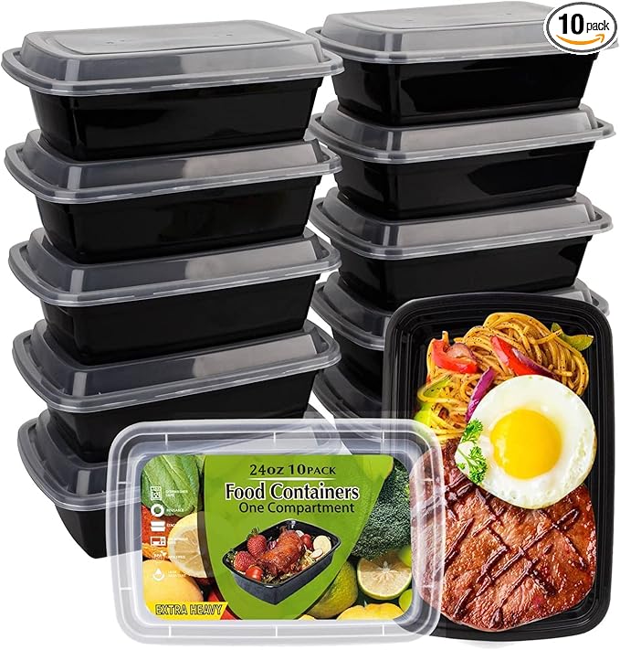 WGCC Meal Prep Containers, Food Storage Containers with Lids, To Go Containers, BPA Free, Stackable, 24oz, Microwave/Dishwasher/Freezer Safe