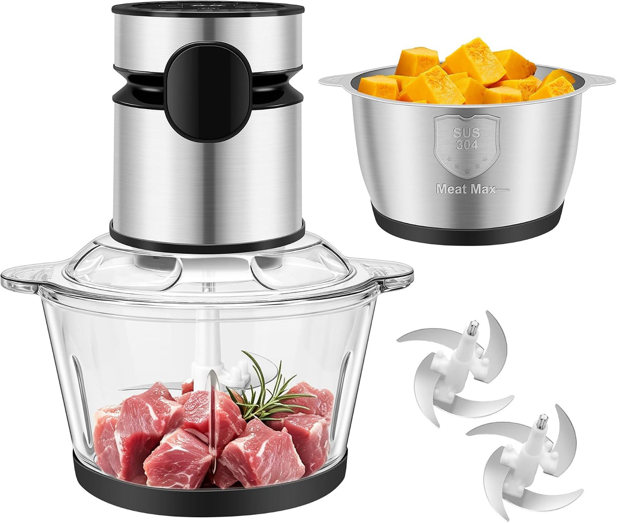Auto Food Processor, 300W Touch Control Electric Chopper With Digital LCD