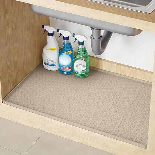 Silicone Waterproof Under Sink Mat 22" x 19", Khaki
