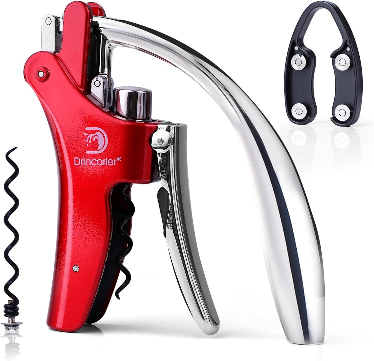 Wine Opener Compact Vertical Corkscrew Wine Bottle Opener with Built-in Foil Cutter