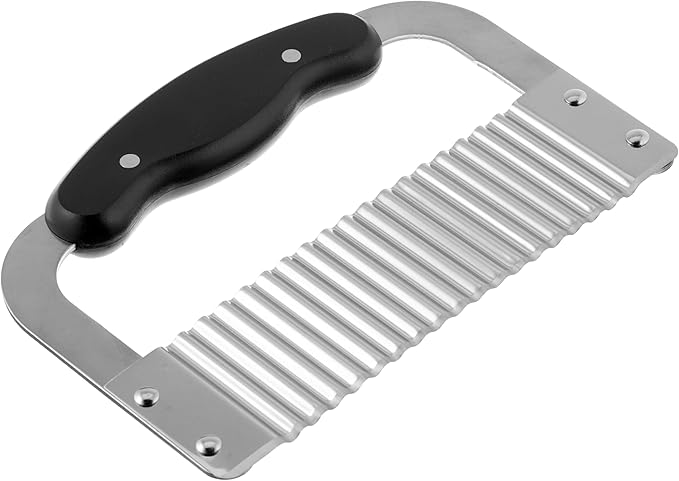 HIC Kitchen Crinkle-Cut Wave Slicer French Fry Vegetable Cutter, Stainless Steel Blade, For Waffle Fries Chips Decorative Vegetables Holiday Meal Prep And Baby-Led Weaning