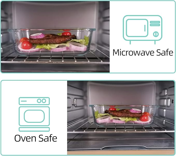 10 Pack Glass Meal Prep Containers, Airtight Food Storage Containers with Lids, Glass Containers for Lunch Built in Air Vents, Dishwasher Safe, Mint Green
