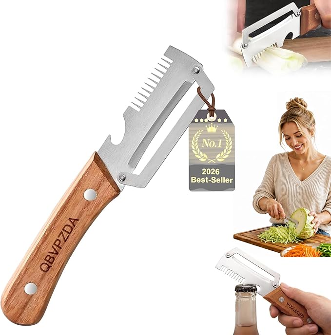 Multi Functional Vegetable Peeler Julienne Hand Held Opener 3 in 1 Easy-Clean Stainless Heavy Duty Steel Thickened for Kitchen Fruit Potatoes Cabbage Graters Slicer Shredder(Julienne Slicer(1pc))