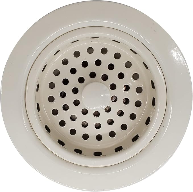 Westbrass D214-51 3-1/2" Post Style Large Kitchen Sink Basket Strainer, Powder Coat Almond