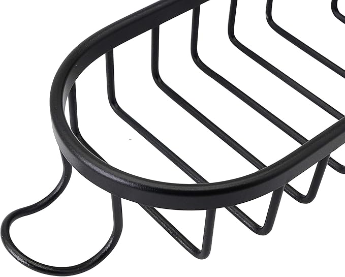 SinLoon Kitchen Faucet Sponge Holder, Sink Caddy Organizer, Space Aluminum Soap Dish Brush Rack Hanging for Kitchen & Bathroom Accessories(Black)