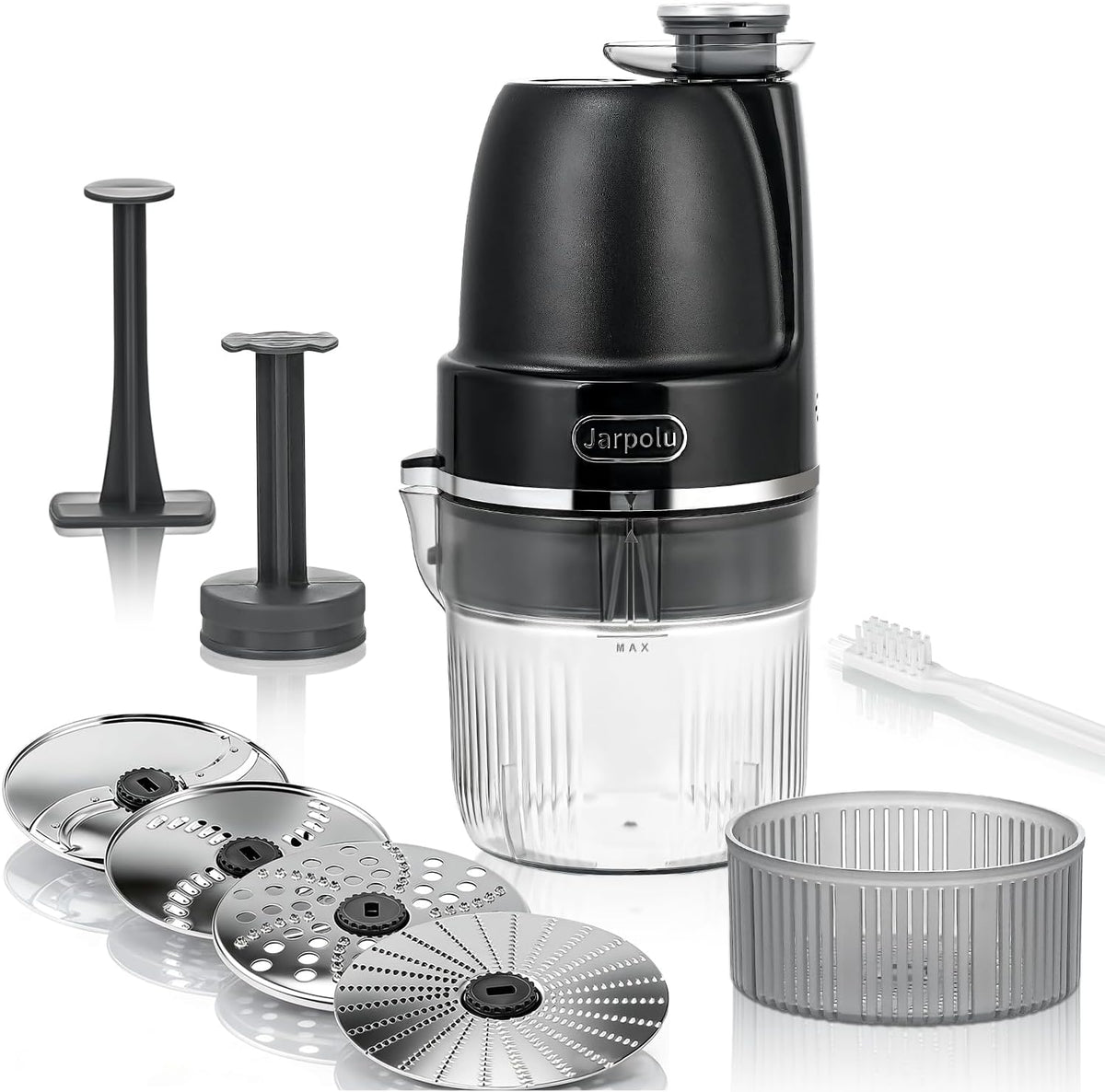 4-Discs Electric Grater, Potato Masher for Creamy Puree, 200W