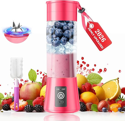 2026 Newly Upgraded Portable Smoothie Blender - Cordless Personal Blender Type-C Rechargeable, 13Oz Juice Cup BAP Free, 20,000Rpm Speed Powerful Blending, Freshly Squeezed in Sports/Office