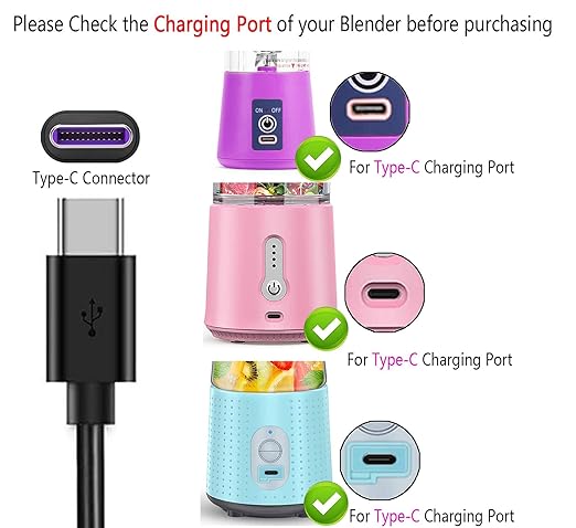 PopBabies Portable Blender Charger Cord - USB Charging Cable for Smoothie Blenders