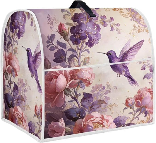 Aesthetic Butterfly Flower Mixer Dust Cover for 6-8 Quart Stand Mixers with Top Handle and Storage Pouch Machine Washable Polyester Blender Protector for Kitchen Decor