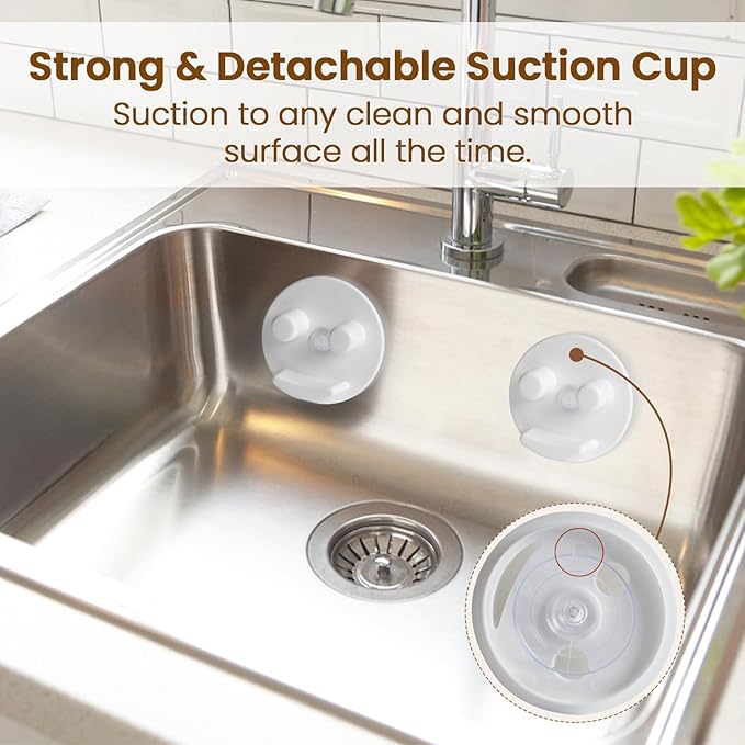Semcide Sponge Holder, Sink Caddy w/Suction Cup Installation, Sponge Organizer for Kitchen/Bathroom Sink, Self Draining, Dishwasher Safe for Holding Sponges(Sponges Not Included), White(1-Pack)