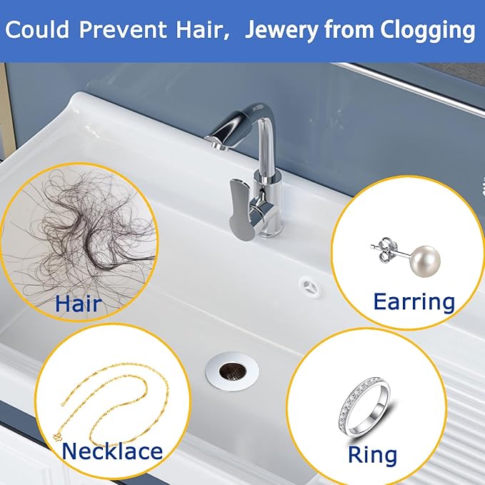 Bathroom Sink Drain Strainers for 1.1"-1.25" Depth Than 1.3" Drain Hole Catcher for Bathroom Sink,Laundry, Utility, RV Sink.Small Conical Bathroom Sink Strainer Basket