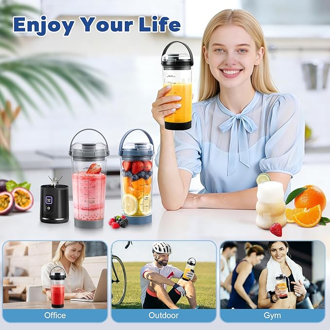 18 oz Blending Vessel Accessories Compatible with Ninja Blast Portable Blender, Blender Cup with Sip & Seal Lid, Replacement for Ninja Blast BC151BK BC151NV BC151CR BC151ND BC151EM (Black)