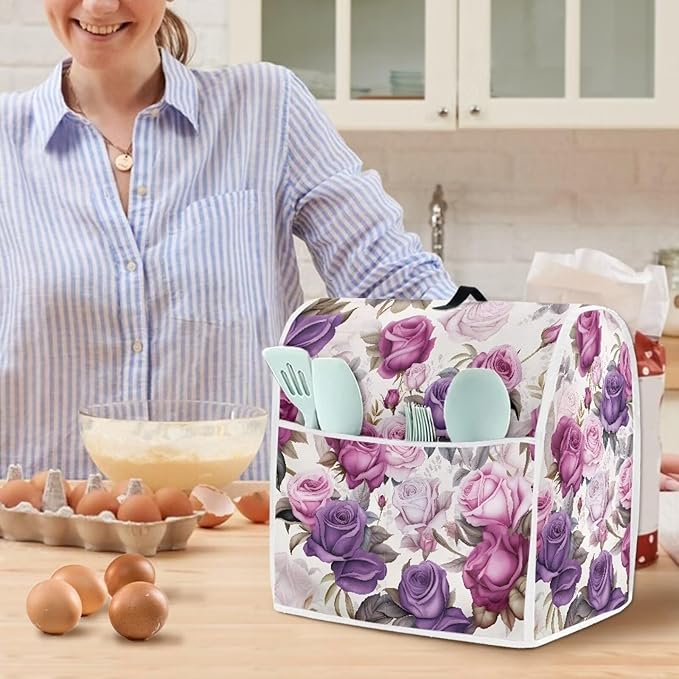 Art Floral Universal Mixer Cover | Compatible with 6-8 Quart Tilt Head & Bowl Lift Mixers | Dust Protector with Pockets & Easy-to-Clean Design