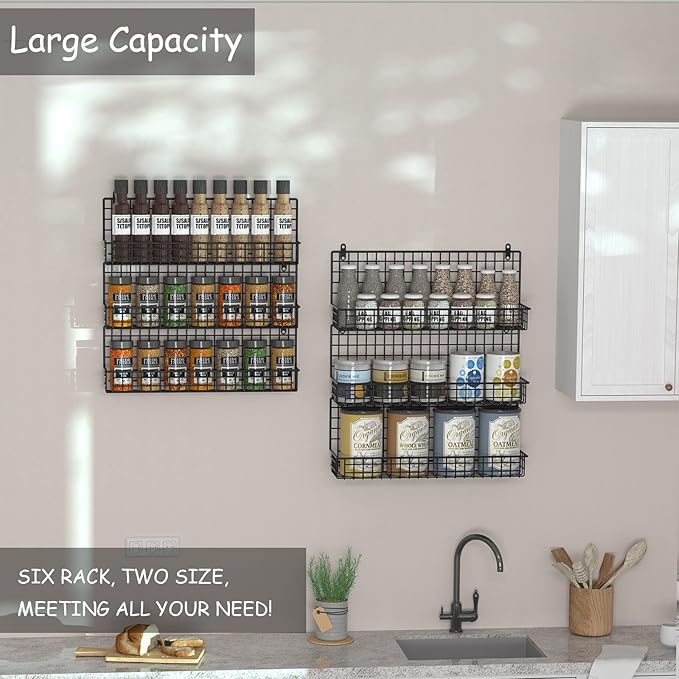 6-Tier Spice Rack Organizer with Door Hook