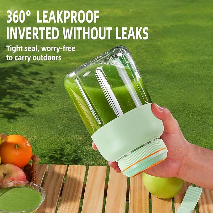 2026 New Portable Wireless Juicer Cup, 1300 ML Large Capacity 38 Blade Wireless Juicers, USB Rechargeable with Dual Lid for Shakes & Smoothies with Zero Cord Hassle for Office Outdoor (Blue,800ml)