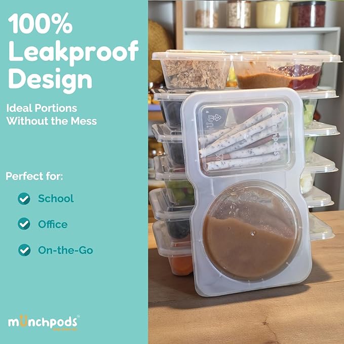 Reusable Snack Containers with Lids 50 Pack (100 Pieces) Portion control, Snack Pack Containers 2 Double Compartment Snack Containers for Kids On the Go Meals, Camping Snack Tray Prep