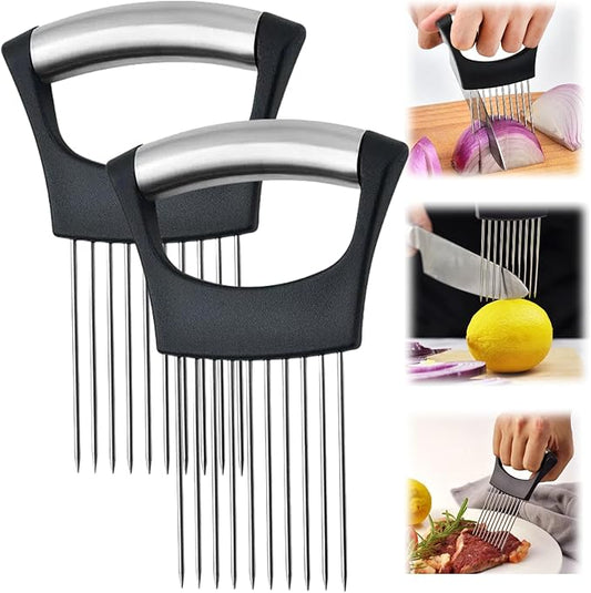 2025 Upgraded Onion Slice, New Stainless Steel Onion Chopper for Slicing, Chopper Slice Assistant Tool, Cutter for Slicing of Meat, Onion, Potato, Tomato Kitchen Gadgets (2)