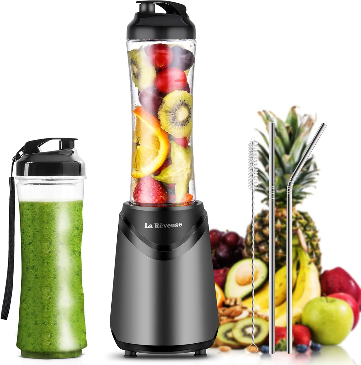 Personal Size Blender for Shakes and Smoothies, 2 Cups, Gray