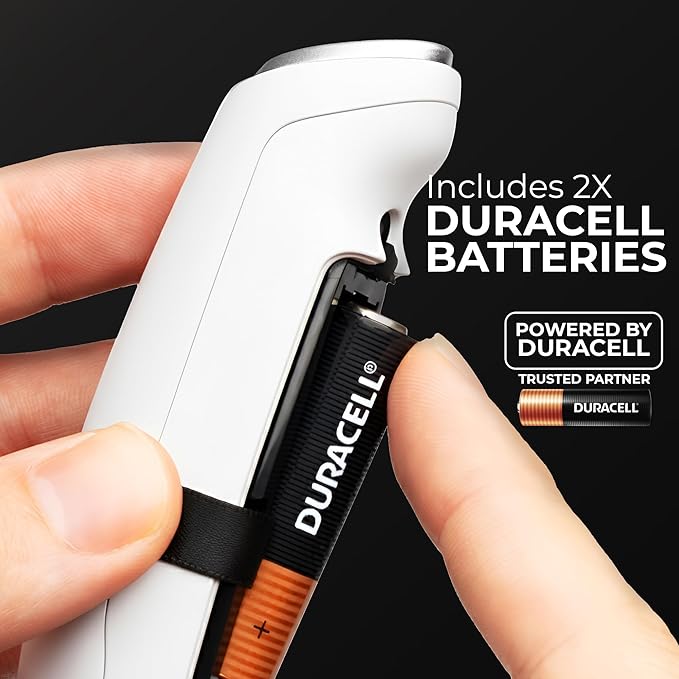 Zulay Kitchen Powerful Milk Frother Wand With Duracell Batteries - Ultra Fast Handheld Drink Mixer - Electric Whisk Foam Maker for Coffee, Lattes, Cappuccino & Matcha - Triple Whisk - Luna White