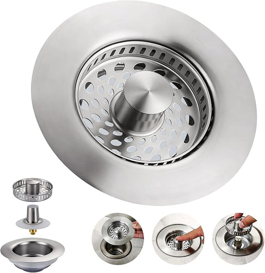 Kitchen Sink Drain Strainer, Brushed Nickel