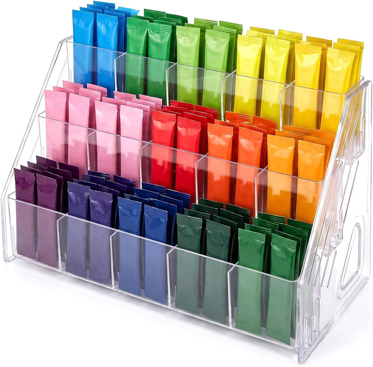 Drink Packet Organizer, 3 Tier Water Flavor Packet Holder with 15 Slots