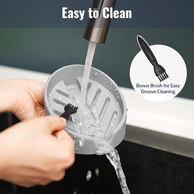NiHome Silicone Sponge Holder Compatible with Scrub Daddy Mommy Sponges for Kitchen & Bathroom, Auto Draining Organizer, Holds Multiple Sponges & Cleaning Tools, Food-Grade, Dishwasher Safe (Gray)