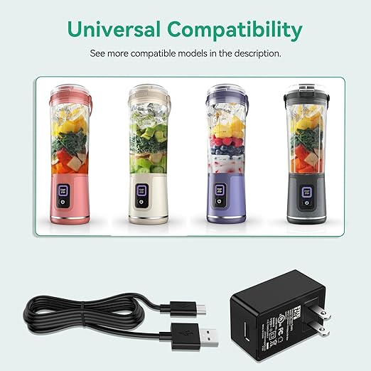 Portable Blender USB Charging Cable Cord Compatible with Ninja BC155PS BC151BK BC151CR BC151NV BC151EM BC151PR BC151WH Portable Blender