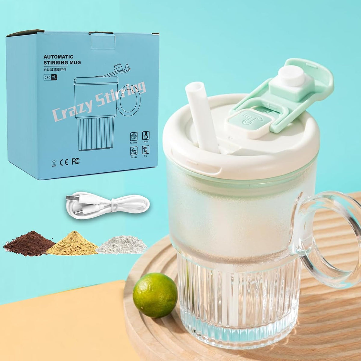 Stirring Mug Cup, Electric High Speed Mixing Cup