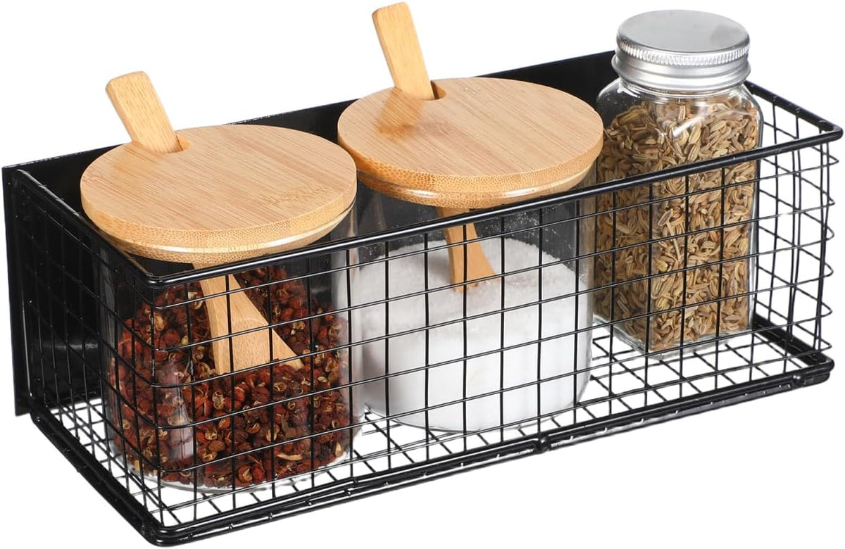 Magnetic Spice Rack for Refrigerator Door Fridge Magnetic Rack Storage Holder Stainless Steel Seasoning Spice Mesh Basket Kitchen Organizer for Spices Tools Snacks 9.64 X 3.93 X 3.14 in