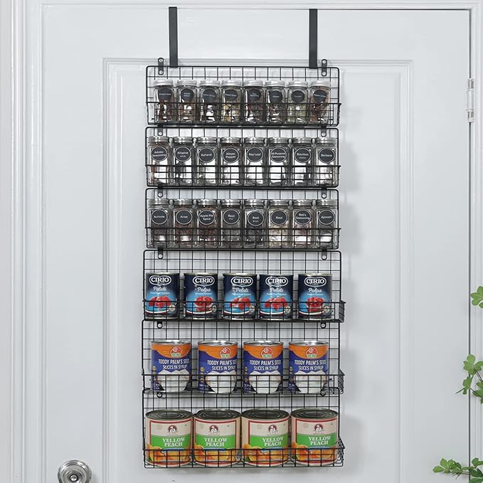 6-Tier Spice Rack Organizer with Door Hook