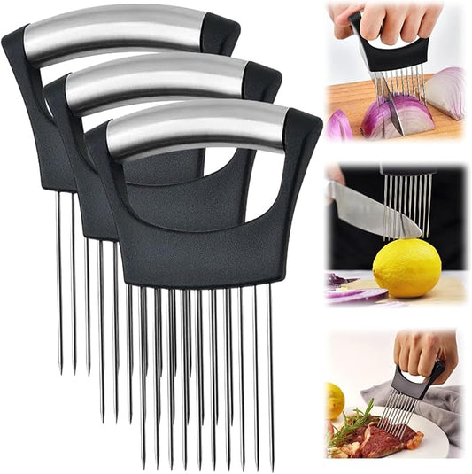 2025 Upgraded Onion Slice, New Stainless Steel Onion Chopper for Slicing, Chopper Slice Assistant Tool, Cutter for Slicing of Meat, Onion, Potato, Tomato Kitchen Gadgets (3)