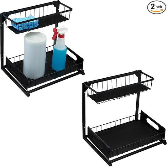 Amazon Basics L-Shape Under Sink Storage Pull Out Cabinet Organizer