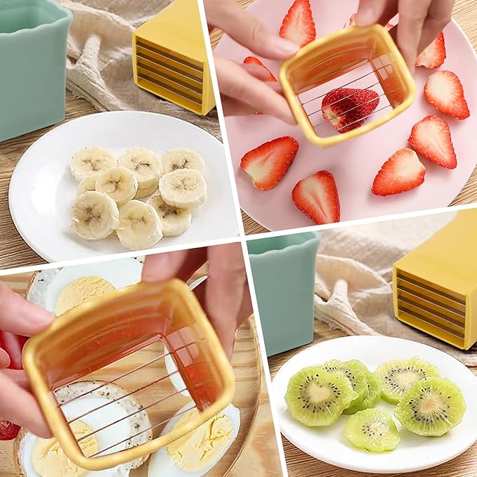 3PCS Fruit Slicer Cup Strawberry Slicer, Strawberries Cutter Cup, Speed Cutter for Banana Grape Egg Kitchen Portable Slicing Tool