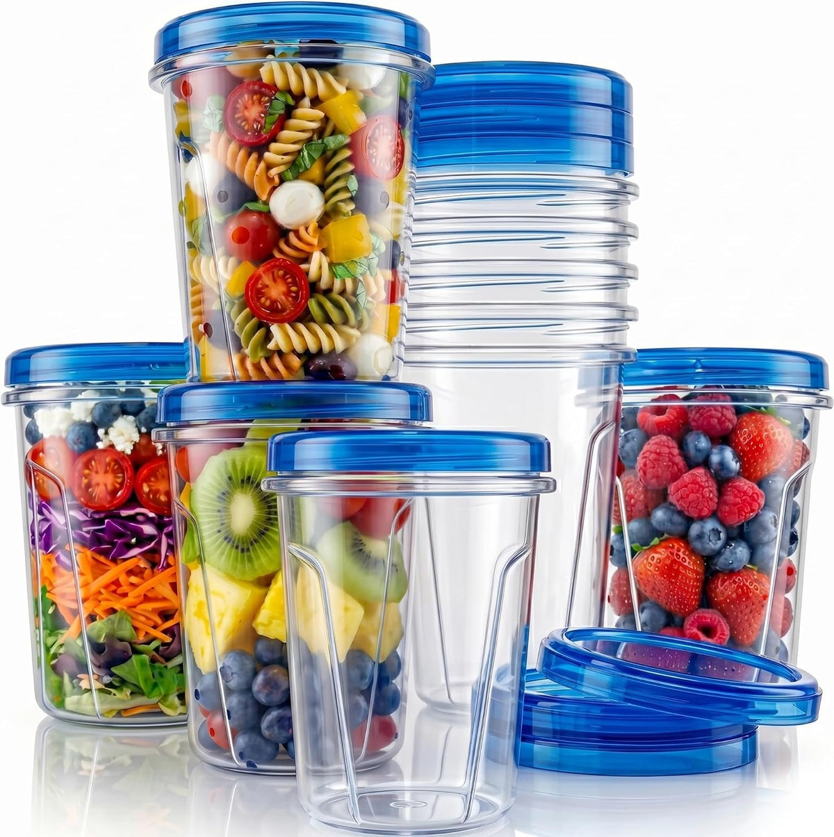 Freezer Storage Containers, 10 Pack, 32 Oz Leakproof BPA-Free Lids