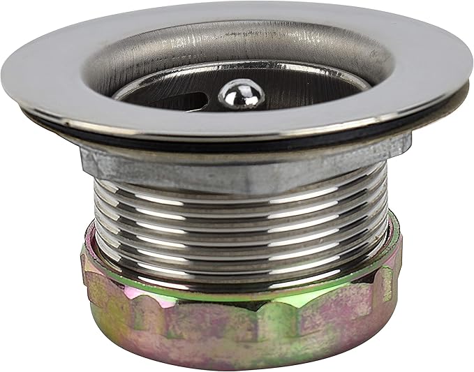 Plumb Pak 878PC Keeney Stainless Steel Junior Duo Bar Sink Strainer with Basket, Fits 2-Inch or 2-1/2-Inch Openings, Polished Chrome