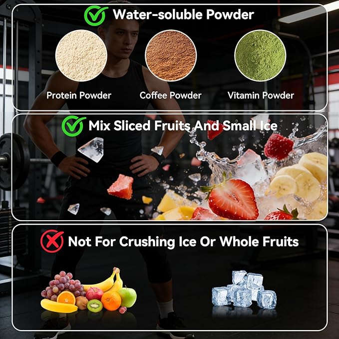 FANS-ONE Electric Protein Shaker Bottle, 24 oz USB C Rechargeable Electric Mixer, Shaker Cups for Protein Shakes and Meal Replacements, Portable Blender Self Mixing Cup for Gym Workout, Transparent