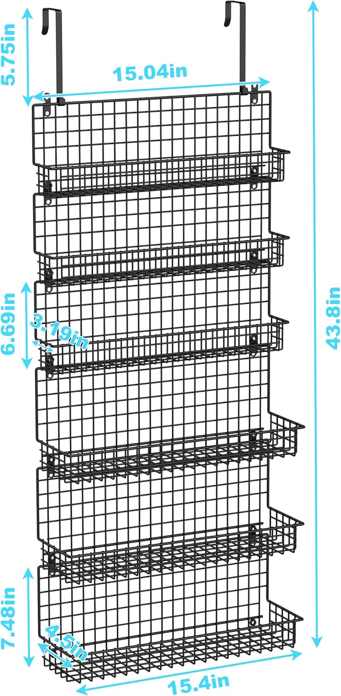 6-Tier Spice Rack Organizer with Door Hook