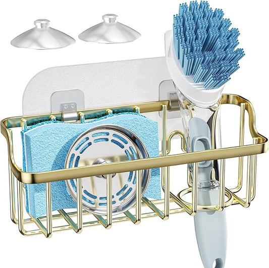Sponge Holder Sink Caddy, Gold