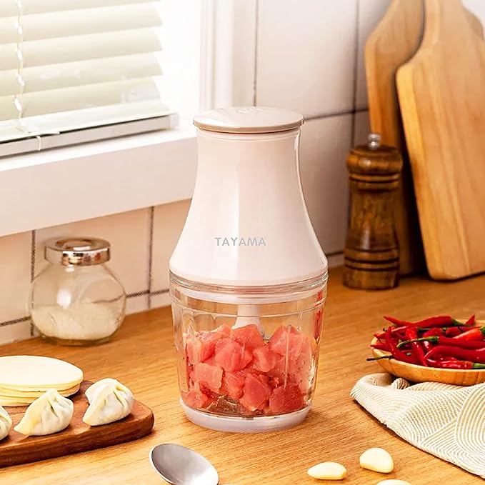 TAYAMA 2.5 Cup White 200W Mini Chopper 4-Layer Blade Food Processor, Medium
