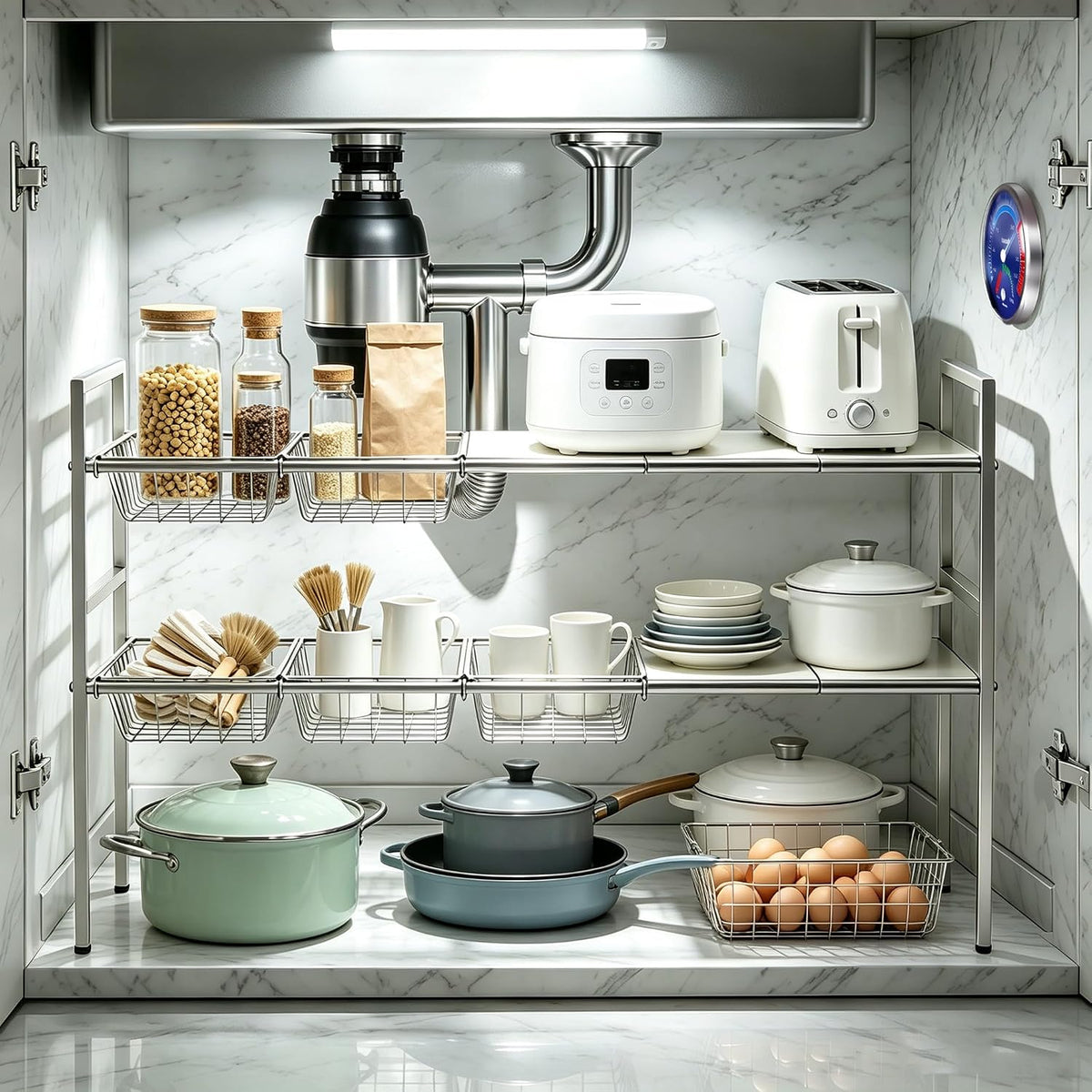 Under Sink Organizer 2 Tier Expandable bathroom Storage