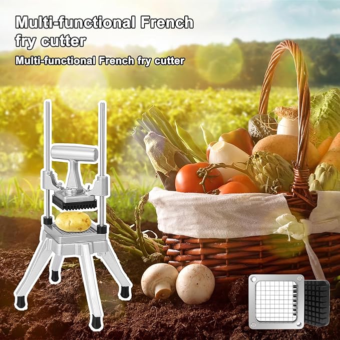 2Pcs 3/8''Replacement Chopper Blade, Commercial Vegetable Chopper Dicer Stainless Steel Blade and Pusher Block for Fruit Cutting Machine Tomato onion French Fries Cutter